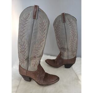 Dan Post Western Exotic Teju Lizard Reptile Cowboy Boots Womens‎ Size 5.5C